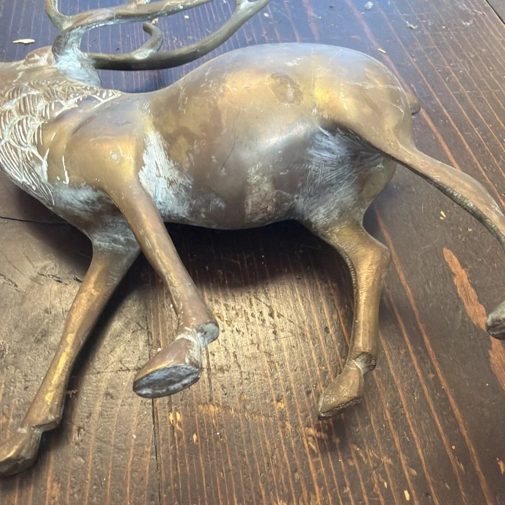 Brass Elk Statue